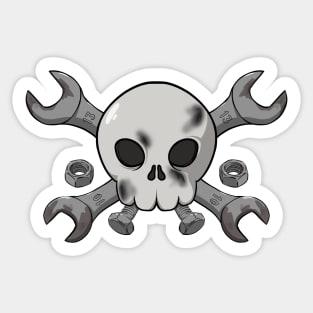 Mechanics crew Jolly Roger pirate flag (no caption) Sticker